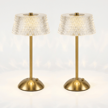 The Regal Duo - matching pair of gold geometric lamps
