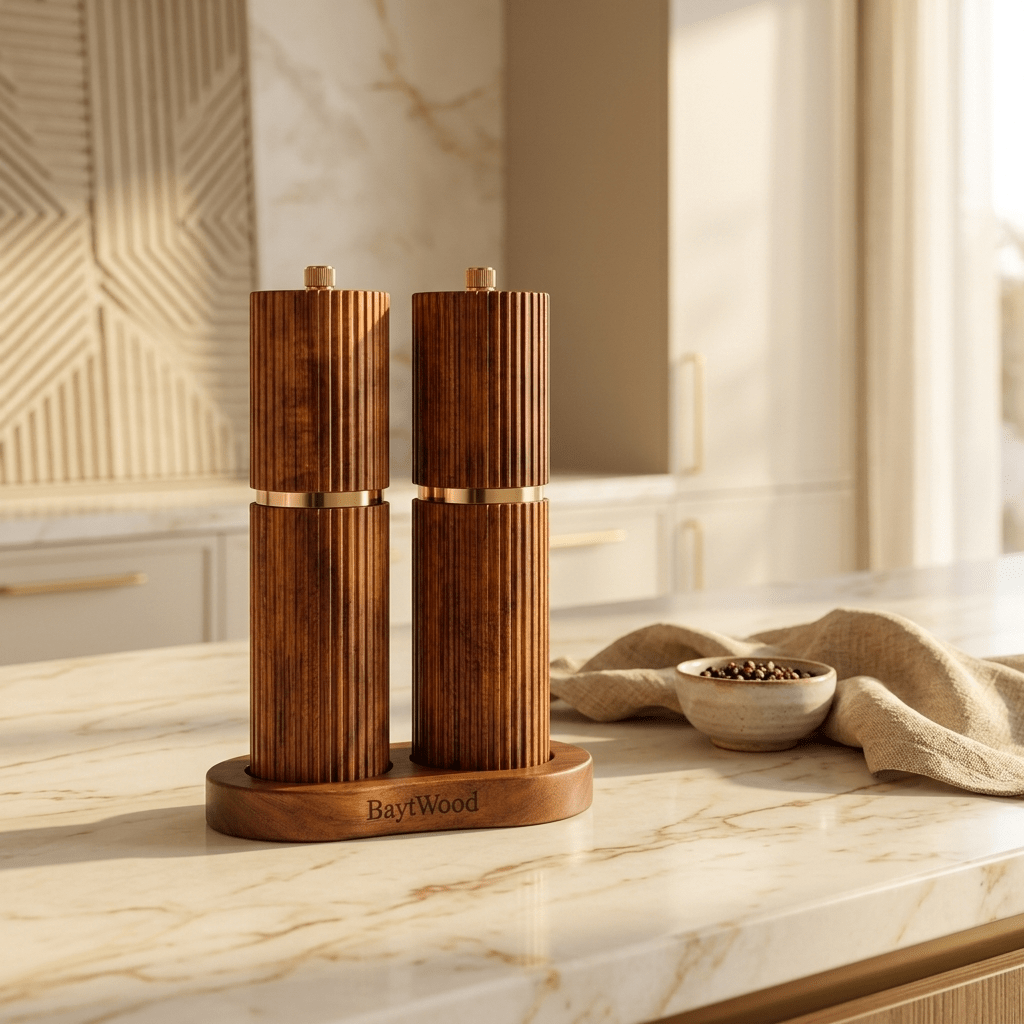 Bahar Grinder Set on marble kitchen counter
